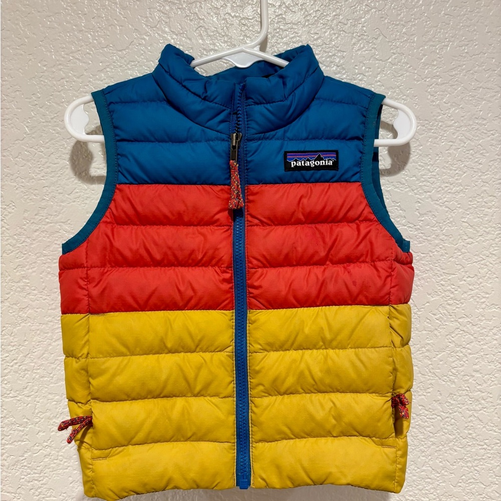 Patagonia Kids' Blue and Red Puffer Vest